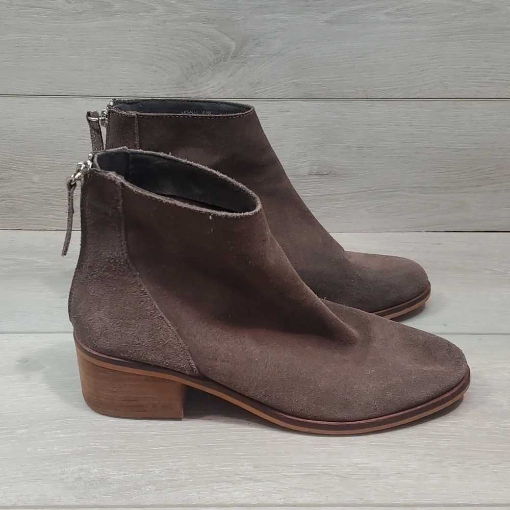 Steve Madden Women Leather Legally Ankle Suede Heels boots shoes sz 8.5M